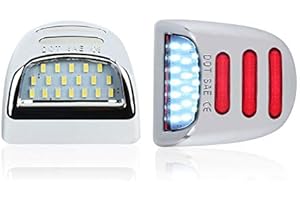 D-Lumina Red OLED Neon Tube Chrome LED License Plate Light Assembly Fit Chevy Silverado GMC Sierra 1500 2500 3500 Suburban Tahoe Yukon XL Cadillac Escalade EXT, Rear Tag Lamp 6000K White 2-Pieces