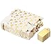 Juvale Party Favor Boxes - 36 Mini Gold 2 x 2 x 2 in With Tags & Strings - 3 Patterns Polka Dot, Stars & Stripes - Paper Packaging for Wedding & Birthday Truffles