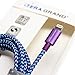Braided Lightning USB Cable with Aluminum Housing Color: Purple/Blue