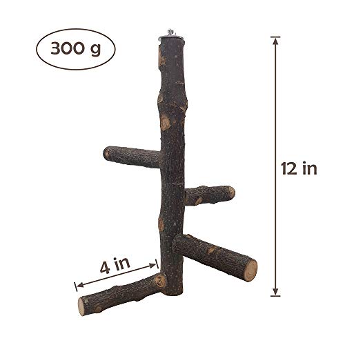 LiMio Bird Perch Natural Crab Apple Hard Wood Stand, Conure Toys Bird Platform for Cage, Cockatiel Parakeet Cage Accessories for Small Medium Parrots