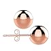 Stud Earring, UHIBROS 316L Stainless Steel 24K Rose Gold Sterling Silver Pearl Round Ball Earrings