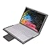 iCarryAlls Executive Surface Book Laptop Case, Detachable Protective Flip Case Cover for 13.5 inch Microsoft Surface Book 2, Gold-Gray (WMQ023-Gray)