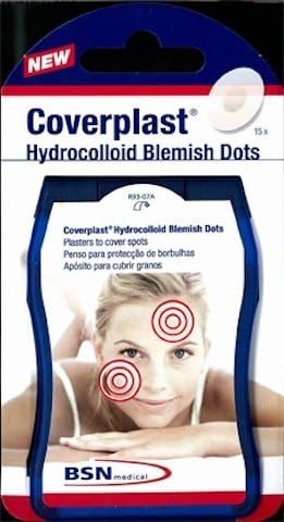 Coverplast Hydrocolloid blemish dots (15 dots per pack) , acne and blemish cover , reduce redness and size of spots by Coverplast