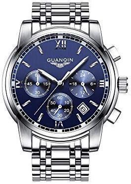GUANQIN Blue, Chronograph, Stainless Steel; Japanese Movement with Sapphire Crystal - for Men