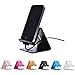 Geekercity Cell Phone Stand, Universal Portable Aluminum Desktop Charger Stand Mount Holder Metal Charging Dock Cradle for Nintendo Switch iPhone iPad Samsung Android Smartphones and Tablets (Black)