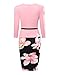 Oxiuly Women's Formal Patchwork Stretch Floral Print Business Work Bodycon Pencil Dress OX166