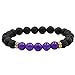 Crytech Women Men Lava Rock Aromatherapy Essential Oil Diffuser Bracelet Stretchy Natural Stones Beaded Mediation Balancing Reiki Bangle Yoga Beads Bracelet for Stress Reliever (Amethyst)thumb 1
