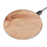 Wireless Charger, BROJEN Qi-Certified Ultra-Slim Wireless Charging Pad Compatible iPhone Xs/XS Max/XR/X/8/Plus, Samsung S9/S9+/S8/S8+/S7/Note 8 Other Qi-Enabled Devices (Wood, Wooden Pattern)