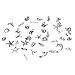 Maggie 40 Pcs Bulk Lots Antique Silver Charm Pendant Collection, Bracelet Necklace Vintage Jewelry Findings for DIY Jewelry Making and Crafting