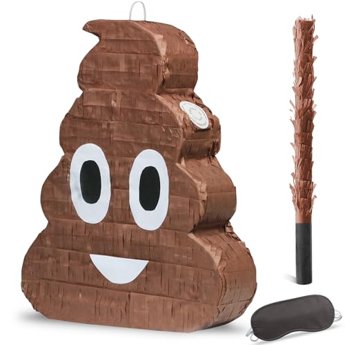 Poop Pinata Funny Kids Birthday Fiesta Decorations Party Favors for Birthday Anniversary Celebration Cinco de Mayo Fiesta Supplies