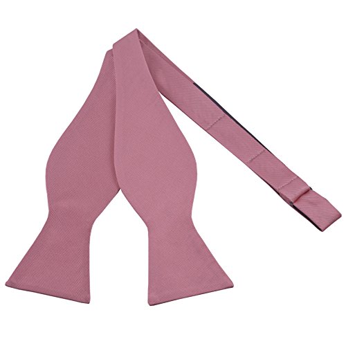 100% Silk Pink Self Tie Bow Tie by John William - Thumbnail 4