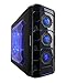 Apevia X-CRUISER3-BL ATX Mid Tower PC Computer Gaming Case with 5 Fans, Large Side Window, USB2.0/USB3.0/HD Audio Ports, Fan Speed Controller, Colored VU/Temp/Fan Speed Gauges, up to 7 x Cooling Fan Space - Black/Blue