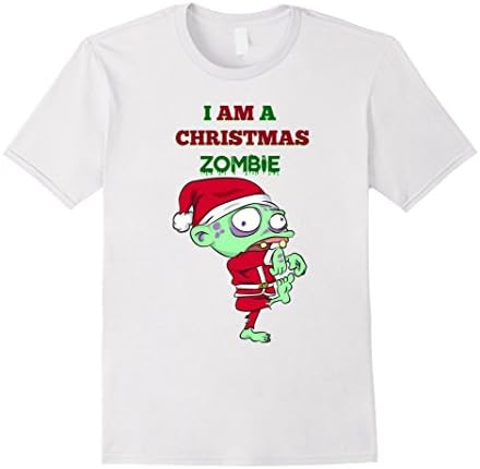Mens I Am A Christmas Zombie Funny T-Shirt 2XL White