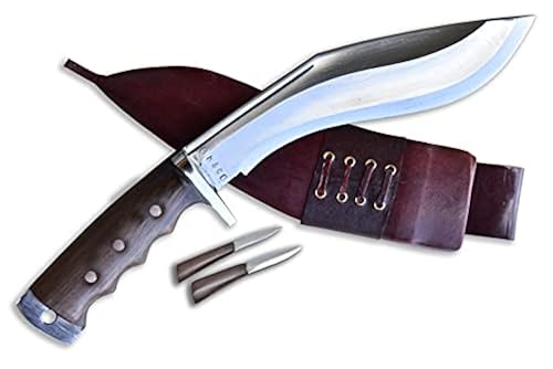 GK&CO. Kukri House Authentic Knife-12 Blade World War II 'The Survival Alive' Kukri/Khukuri Full Tang With Black Leather Sheath-Handmade In Nepal -Warehoused & Ship From USA