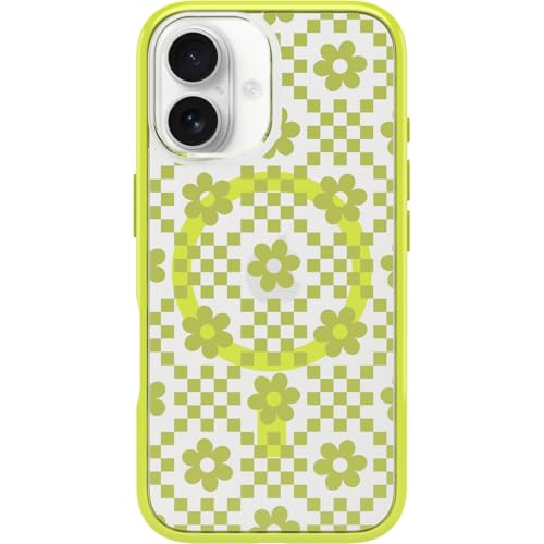 Cover per iPhone 16 OtterBox Symmetry Seires Clear MagSafe, resistente a shock e cadute fino; sottile, testata 3x norme MIL-STD 810G, Trasparente/Giallo