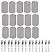 Jetloter 15 Pcs Shiny Stainless Steel Military Spec Dog Tags with Chains ID Tags for People Pet Tag Blanks