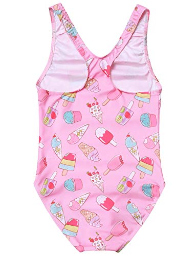 QPANCY Swimsuits for Little Girls 6t One Piece Ice Cream Bathing Suits Kid Beach Outfit - Thumbnail 2