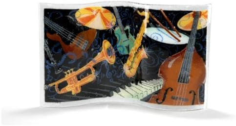 Peggy Karr Handcrafted Art Glass All That Jazz Decorative Wave Wall Art, Rectangular, 14-Inch