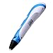 Macher 3D Stereoscopic Printing Pen Blue for 3D Drawing Doodling 3 Sample Filaments + Power Adapter included