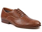 Ferro Aldo MFA-139255 Brown Mens Lace Up Oxford Dress Shoes w/ Leather Lining