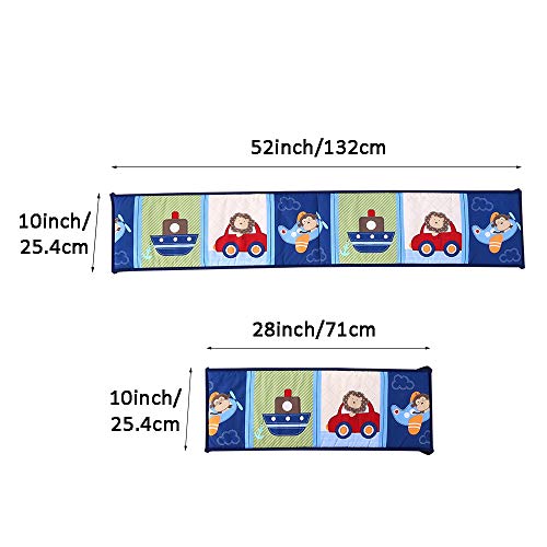 Wowelife Baby Crib Bumpers Blue Breathable Baby Bed Bumper Pads 4 Piece Cars and Plane for Baby Boys and Girls(Blue Airplane) - Thumbnail 3