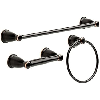 Franklin Brass Kinla 3-Piece Bath Hardware Towel Bar Accessory Set, Oil Rubbed Bronze