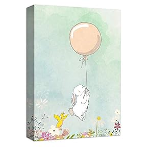 Orange Balloon Flying A White Rabbit Yellow Duck...