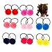 16 Pcs (8 Pairs) Pom Balls Elastic Hair Ties for Toddler Girls' Pigtail