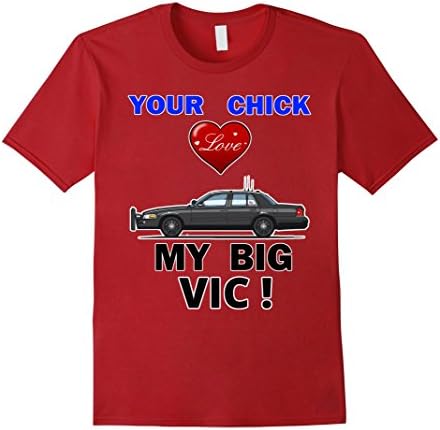Men's Your Chick Loves My Big Vic Medium Cranberry