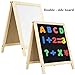 INNOCHEER Easel for Kids, Magnetic Wooden A-Frame Standing Board - Whiteboard & Chalkboard for Boys and Girls Writing, Drawing & Home Decoration