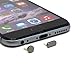 PortPlugs - Aluminum Finish Dust Plug Set - Charger and Headphone Jack Plugs- Compatible iPhone 5, SE, 6, 6s, Plus, iPad Air, iPod 5, 6 – Includes Holders (Gray)