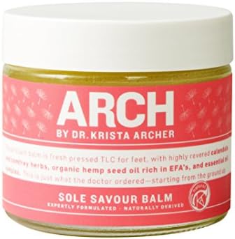 ARCH by Dr. Krista Archer Sole Savour Balm - Foot Balm with Calendula and Comfrey Herbs and Organic Hemp Seed Oil