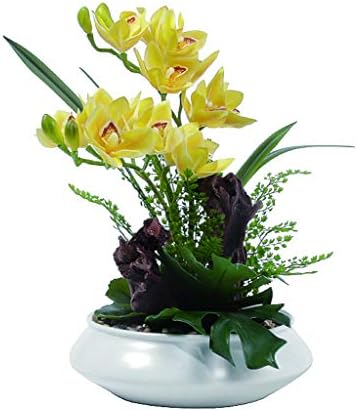 装飾花 直送商品 ティールームホテルリビングルームのための適切な胡蝶蘭造花盆栽セラミックフラワーポット付き23 6インチのシルクフラワー盆栽 造花