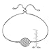 Hoops & Loops Sterling Silver Cubic Zirconia Circle Charm Adjustable Pull String Bracelet