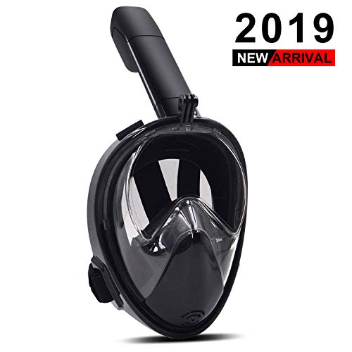 WAMTHUS Snorkel Mask Full Face Easybreath The Seaview 180 Degree Snorkeling Mask for GoPro/Free Easy Breath Anti-Leak & Anti Fog Scuba Diving Mask for Adults Youth Kids L/XL
