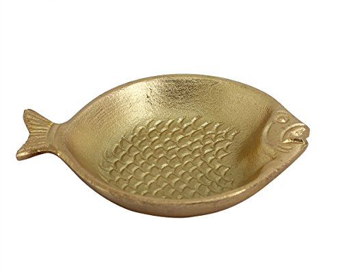 storeindya Trinket Dish Serving Platter Metal Handmade Antique Platter With Brass Platting Finish Serveware Kitchen Dinning Accessory Thanksgiving Return Gift Christmas Festive Present