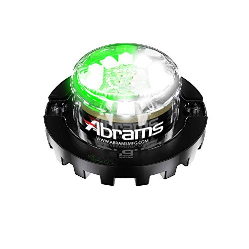 Abrams SAE Class-1 Blaster 120 (Green/White) 36W - 12 LED Tow Truck Construction Vehicle LED Hideaway Surface Mount Strobe Warning Light