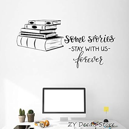 Livres Boutique Stickers Muraux Citation Bibliotheque Salle De Lecture Decor Art Stickers Muraux Auto Adhesif Livre Sticker Mural Enfant Chambre 84 42 Cm Amazon Fr Bricolage
