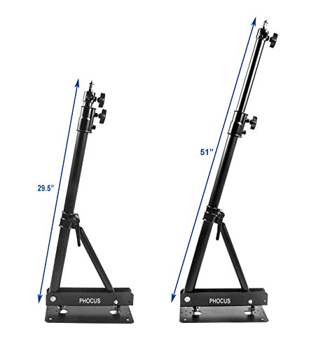 PHOCUS Wall Mount Boom Arm for Photography Studio Video Strobe Lights, Max Length 51 inches /130 cm, Horizontal and Vertical Rotatable
