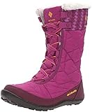 Columbia Girls' Youth Minx Mid II Waterproof Omni-Heat-K Snow Boot, Intense Violet/Flame Orange, 5 M US Big Kid