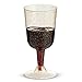 BloominGoods 50 Gold Glitter Disposable Wine Glasses | 7 oz. Clear Hard Plastic Disposable Fancy Cups for Parties & Weddings (50-Pack)