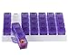 GMS 4 Times Per Day Weekly Slant Tray Pill Organizer – Includes 7 Removable Pill Boxes Designed to Protect and Remind That its Medication Time during Travel, Work and Any Other Daily Activity (Purple)