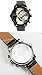 OULM Men's Fashion Quartz Wrist Watch Leather Strap Multi-function Rotational Sub Dial Dual Time Display Alloy Case + Gift Box