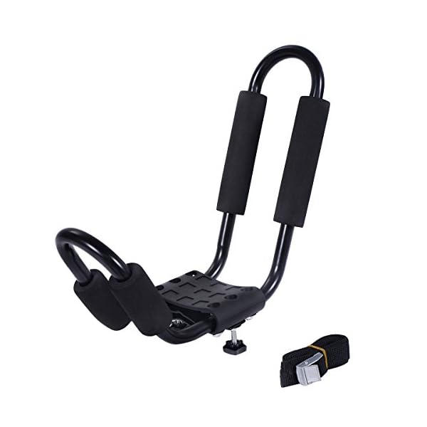 Goplus-2-Pair-Canoe-Boat-Kayak-Carrier-Car-SUV-Truck-Roof-Top-Mount-J-Cross-Bar