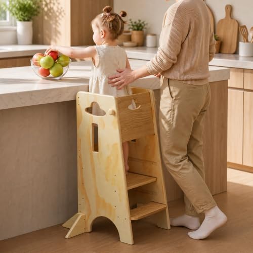 COSYLAND Toddler Standing Tower Kitchen Stool