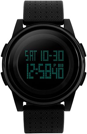 Men's Digital Sport Watch LED Backlight 5ATM Waterproof Simple Thin Case Military Chronograph Wrist Watch