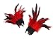 L'VOW Real Nature Feather Cuffs for Game Party Halloween Pack of 2 Red