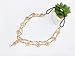 Yoyorule Pearl Tassel Flower Stretch Headband Crystal Hair Chain Gold