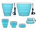Set of 2 Large Size 100% Food-grade Silicone Collapsible Cups, Colorful Retractable Water Cups, Compact Cups with Wrist Strap, Concealed Compartment, Cups for Travel Home Work