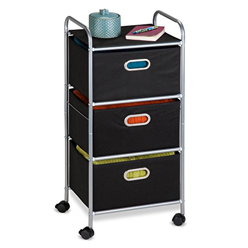 HoneyCanDo CRT02184 Rolling Storage Cart, Black/Chrome Buy Online